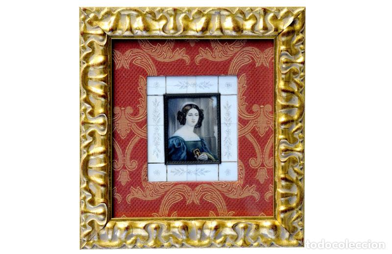 Arte: MINIATURA PINTADA SOBRE PLACA RECTANGULAR. SIGLO XIX. - Siglo XIX - Foto 3