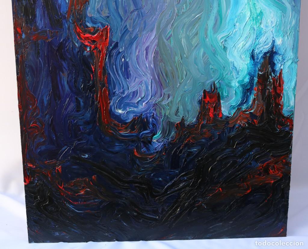 Arte: Torre del norte. &Oacute;leo sobre madera. - Foto 2