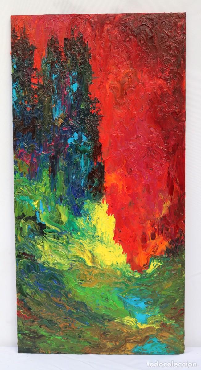 Arte: Oxidium. Paisaje. &Oacute;leo sobre madera. - Foto 1