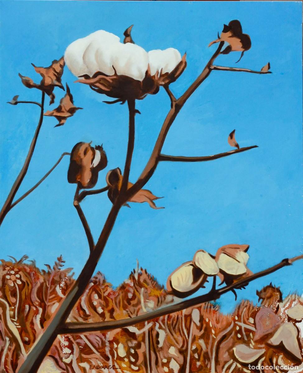 Arte: Francisco &Aacute;lvarez. Planta de algod&oacute;n. &Oacute;leo sobre lienzo - Foto 1