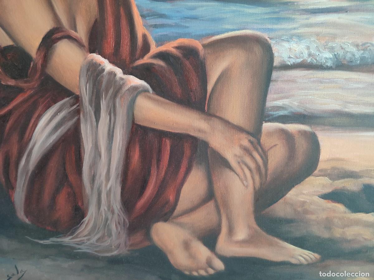Arte: Mujer en la playa, &oacute;leo del pintor Sala - Foto 4
