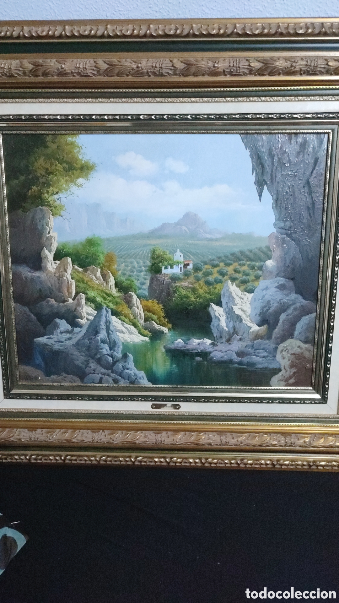 Arte: &Oacute;leo &rdquo;Paisaje de Roca y Ribera&rdquo; - Foto 3