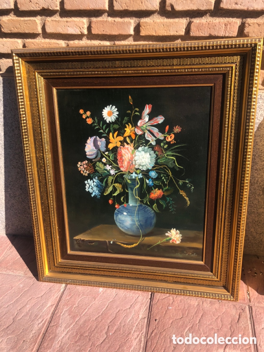 Arte: bodegon de flores firmado j.Montes