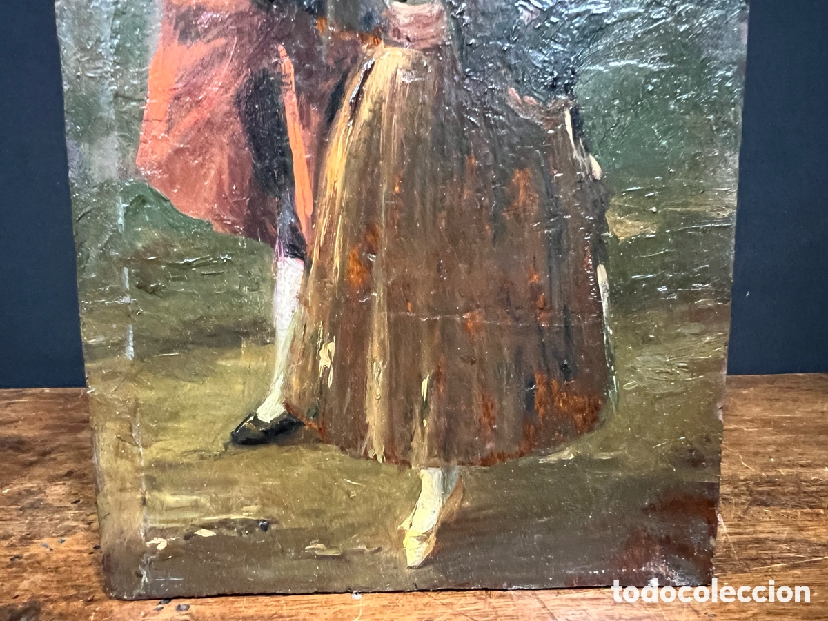 Arte: &ldquo;Majos&rdquo;, &oacute;leo sobre tabla, S.XIX - Foto 17