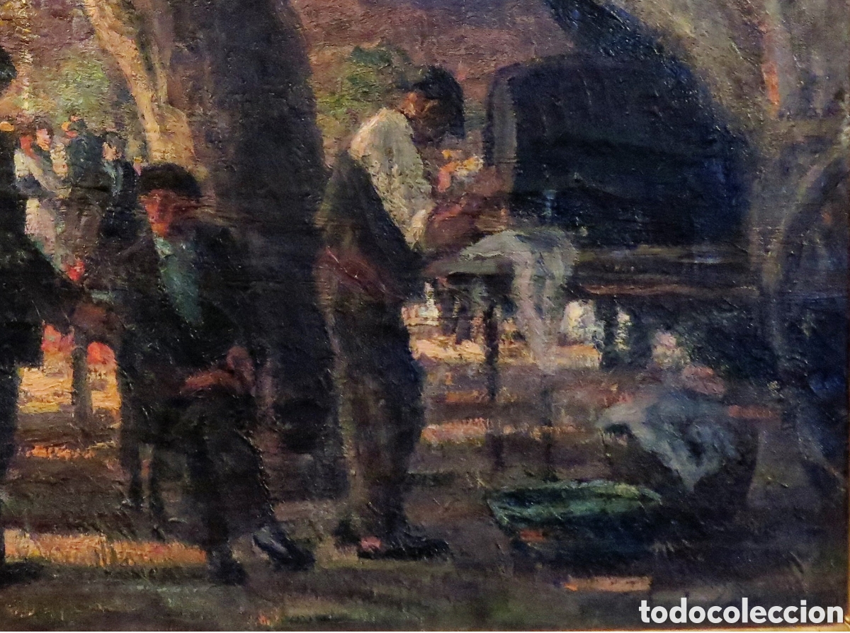 Arte: &Oacute;LEO SOBRE LIENZO COSTUMBRISTA - Foto 2