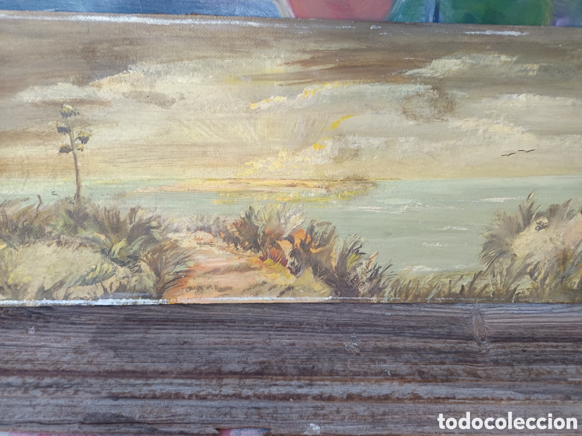 Arte: Pintura oleo la costa de Murcia cuadro antiguo de la costa mediterr&aacute;nea firmado por el autor