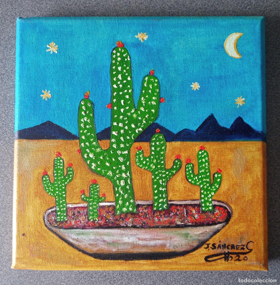 Arte: Acrilico sobre lienzo cactus naif - Foto 1