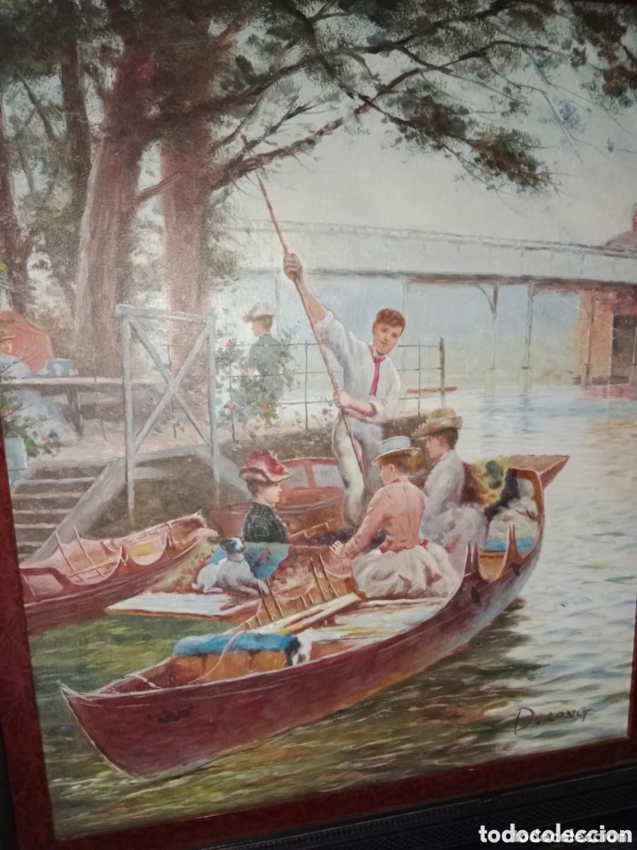 Art: Cuadro Oleo sobre lienzo, firmado D.Long .Medidas 69x80 cm..