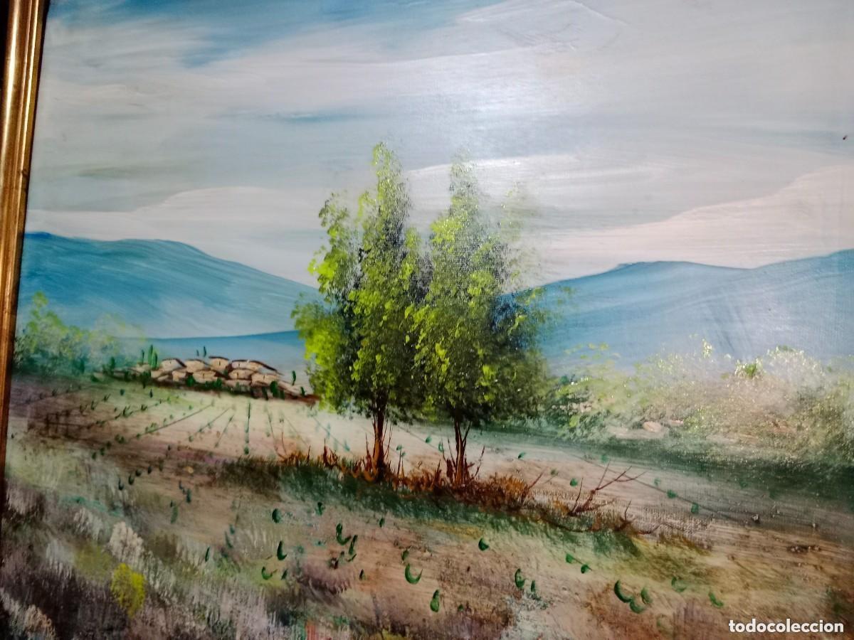 Art: Cuadro oleo sobr&eacute; lienzo, Firmado. 93x93 cm. Paisaje Rural Castellano.