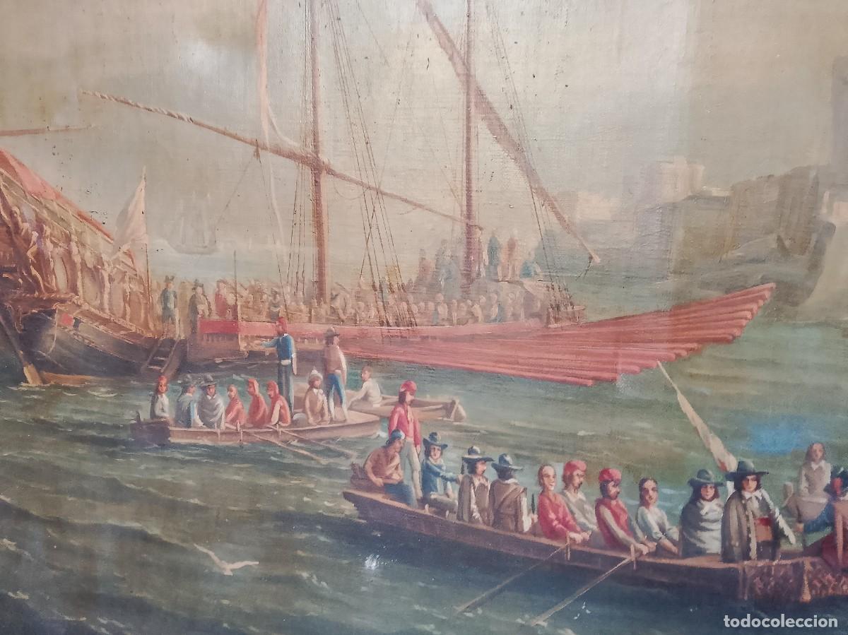 Arte: Marina desembarco -oleo sobre lienzo- - Foto 4