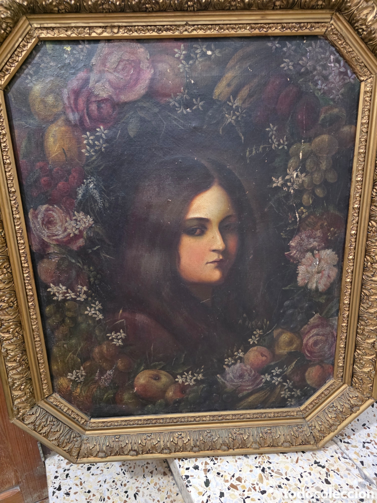Arte: Obra colonial con guirnalda - Foto 1