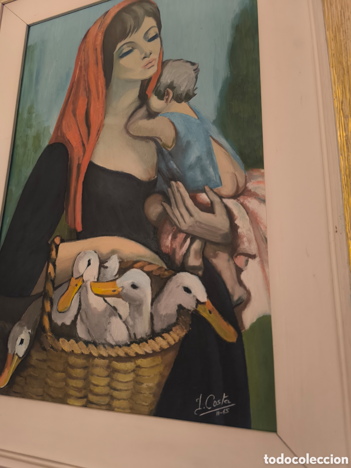 Arte: Cuadro &oacute;leo &rdquo;Mujer con Patos&rdquo; - Foto 3