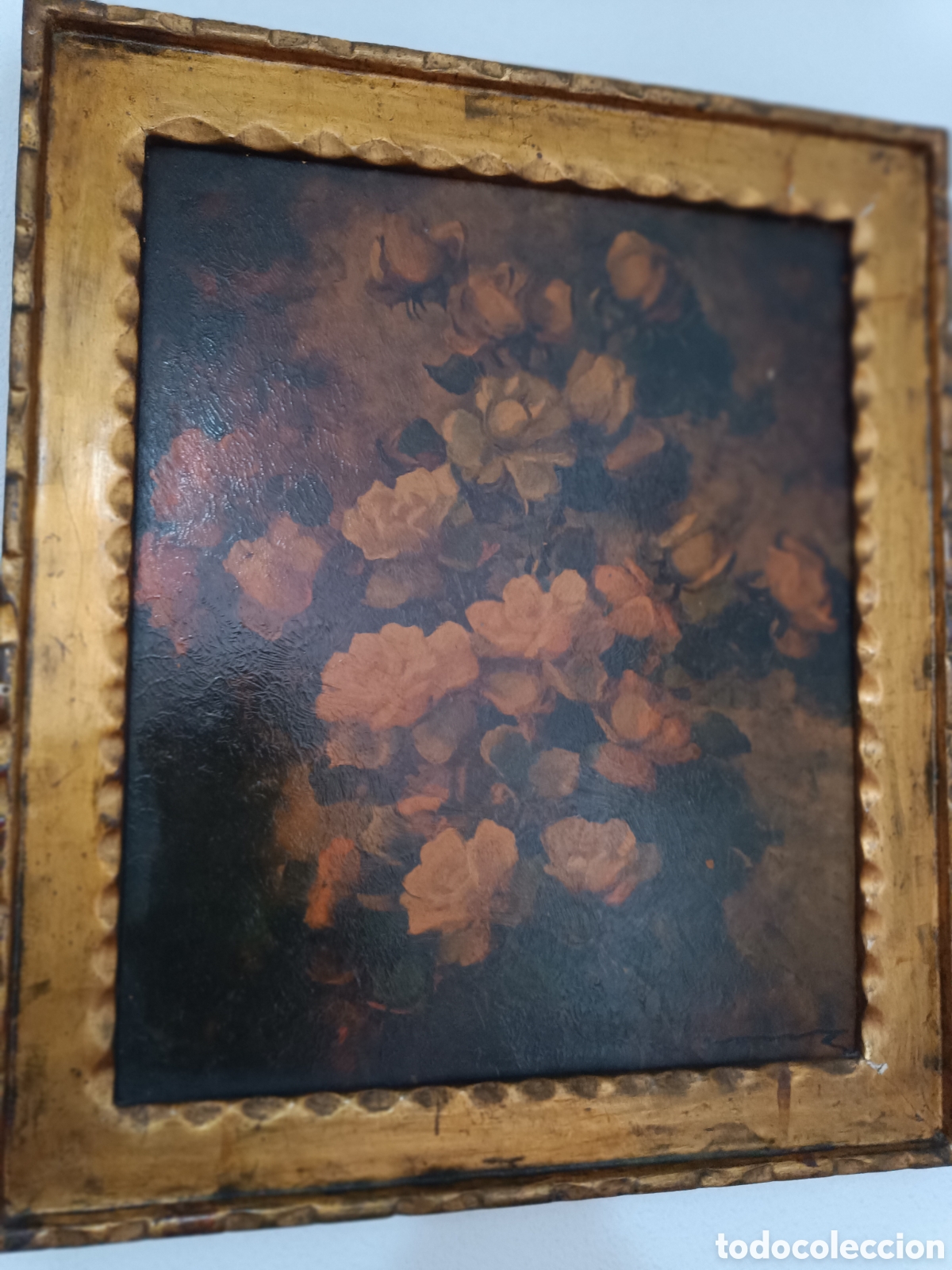 Arte: Cuadro antiguo de flores - Foto 1