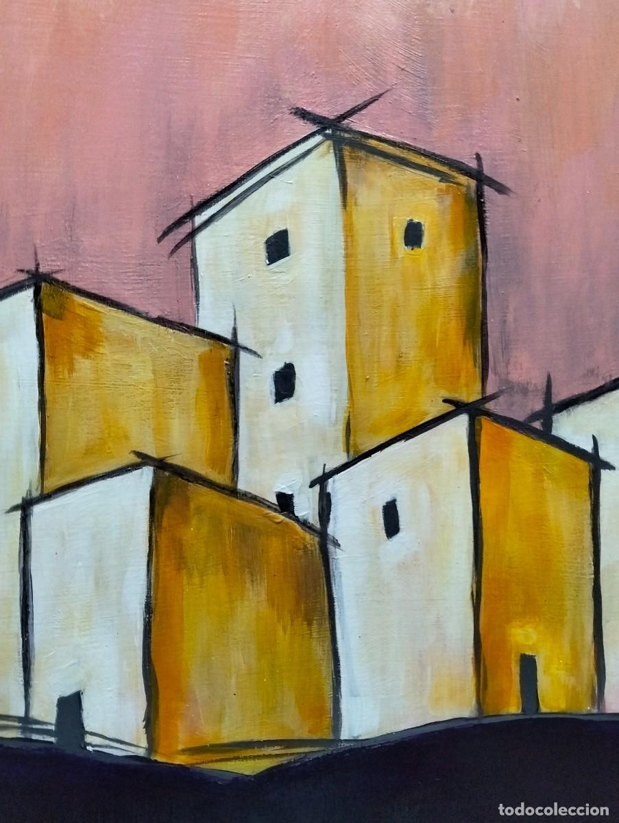 Arte: &rdquo;CASER&Iacute;O&rdquo; Acr&iacute;lico sobre madera 100x68cm con marco. - Foto 3