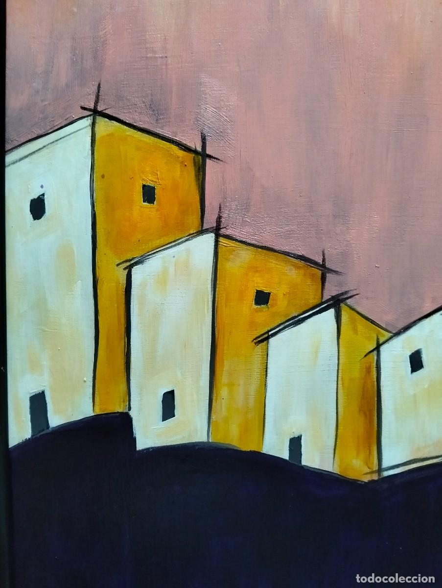 Arte: &rdquo;CASER&Iacute;O&rdquo; Acr&iacute;lico sobre madera 100x68cm con marco. - Foto 4