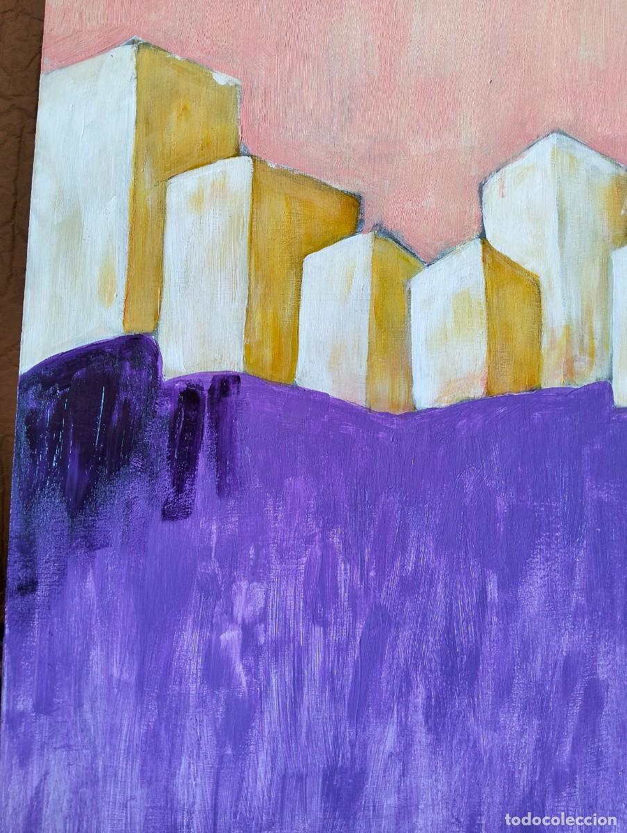 Arte: &rdquo;CASER&Iacute;O&rdquo; Acr&iacute;lico sobre madera 100x68cm con marco. - Foto 6