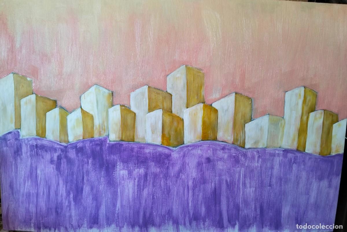Arte: &rdquo;CASER&Iacute;O&rdquo; Acr&iacute;lico sobre madera 100x68cm con marco. - Foto 13