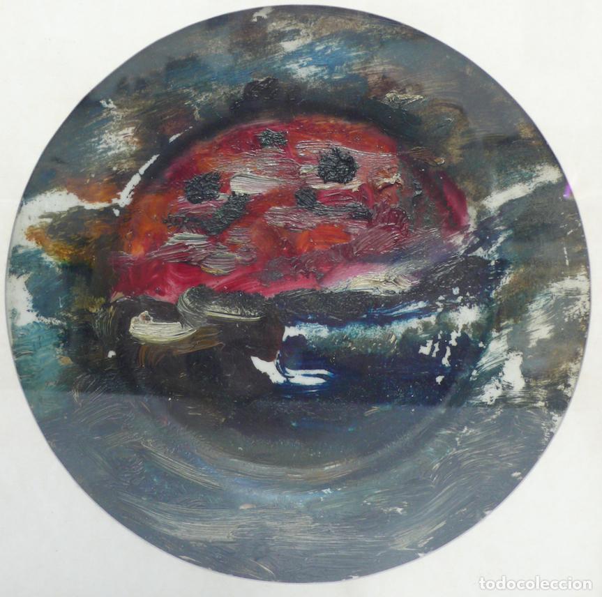 Arte: PLATO PINTADO OLEO ABSTRACTO - Foto 2