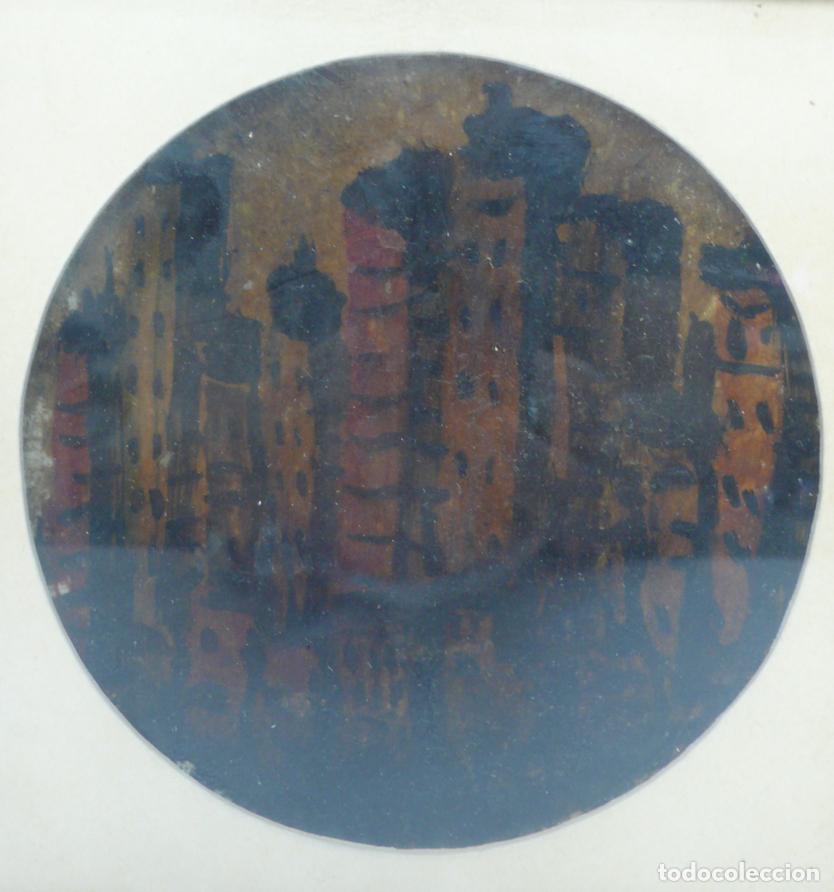 Arte: PLATO PINTADO OLEO DE CIUDAD - Foto 2