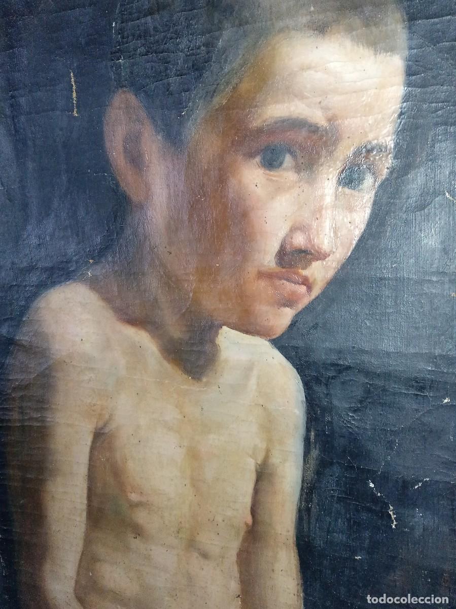 Arte: Antiguo Retrato Ni&ntilde;o, &Oacute;leo.