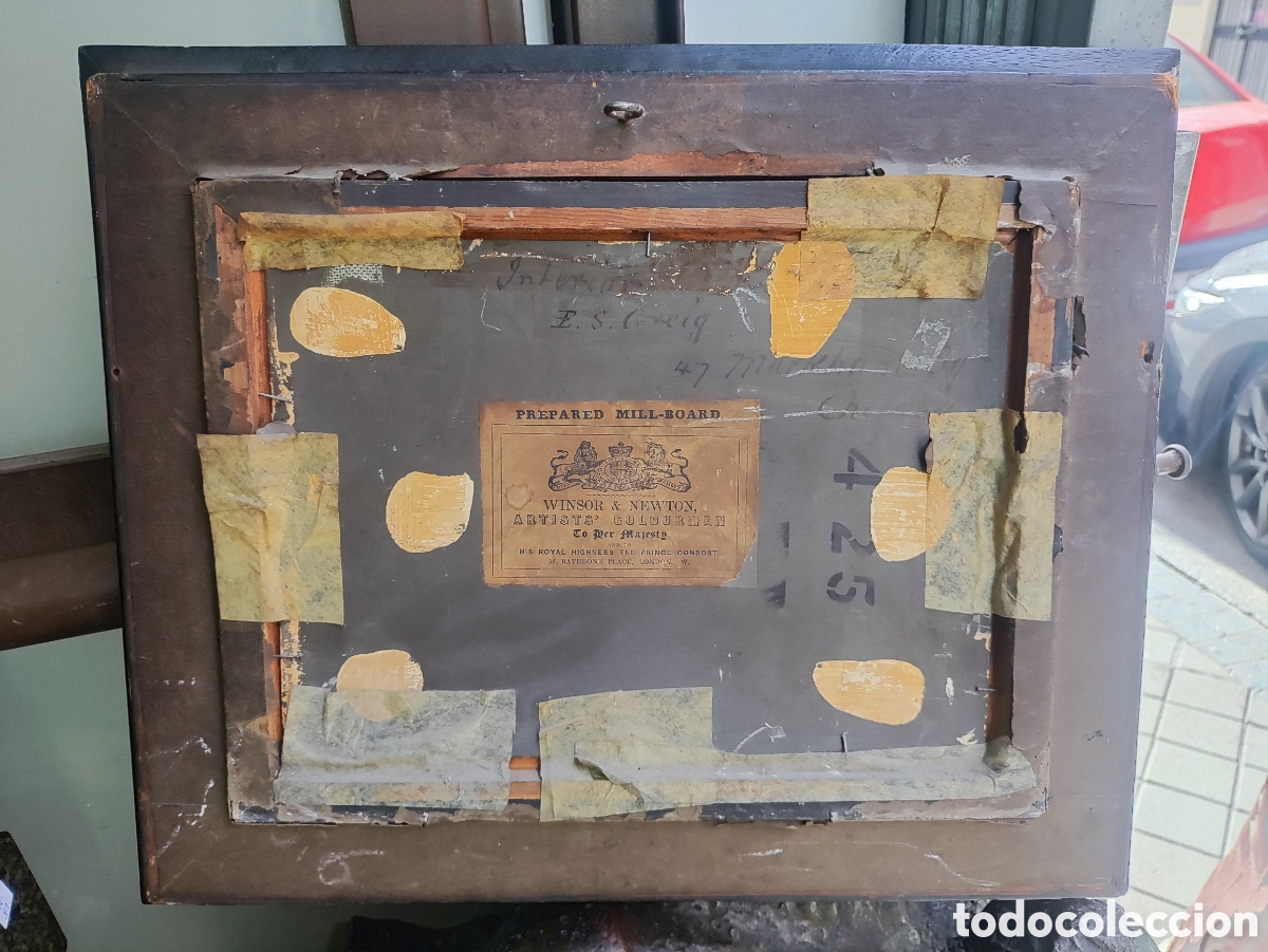 Arte: &Oacute;LEO SOBRE TABLA; E. S. GREIG, &rdquo;INTERIOR&rdquo; - Foto 14