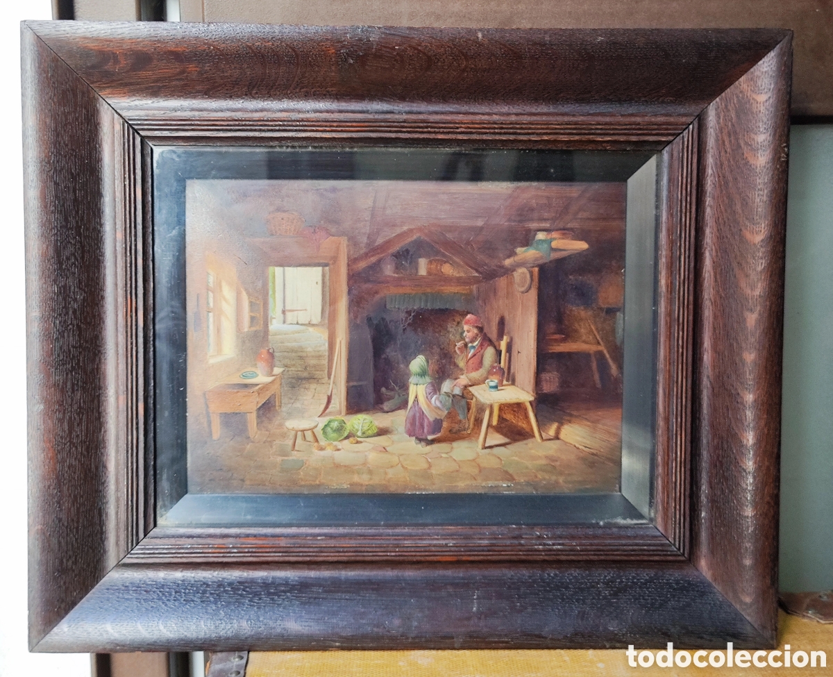 Arte: &Oacute;LEO SOBRE TABLA; E. S. GREIG, &rdquo;INTERIOR&rdquo; - Foto 1