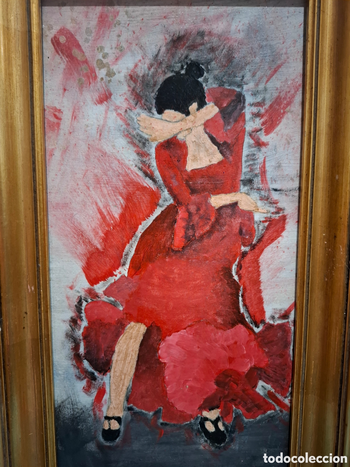 Arte: Oleo sobre tabla flamenca 45x24 - Foto 2