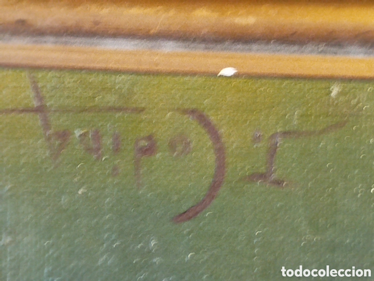 Arte: Cuadro antiguo &oacute;leo sobre lienzo del pintor J.Codina. - Foto 4