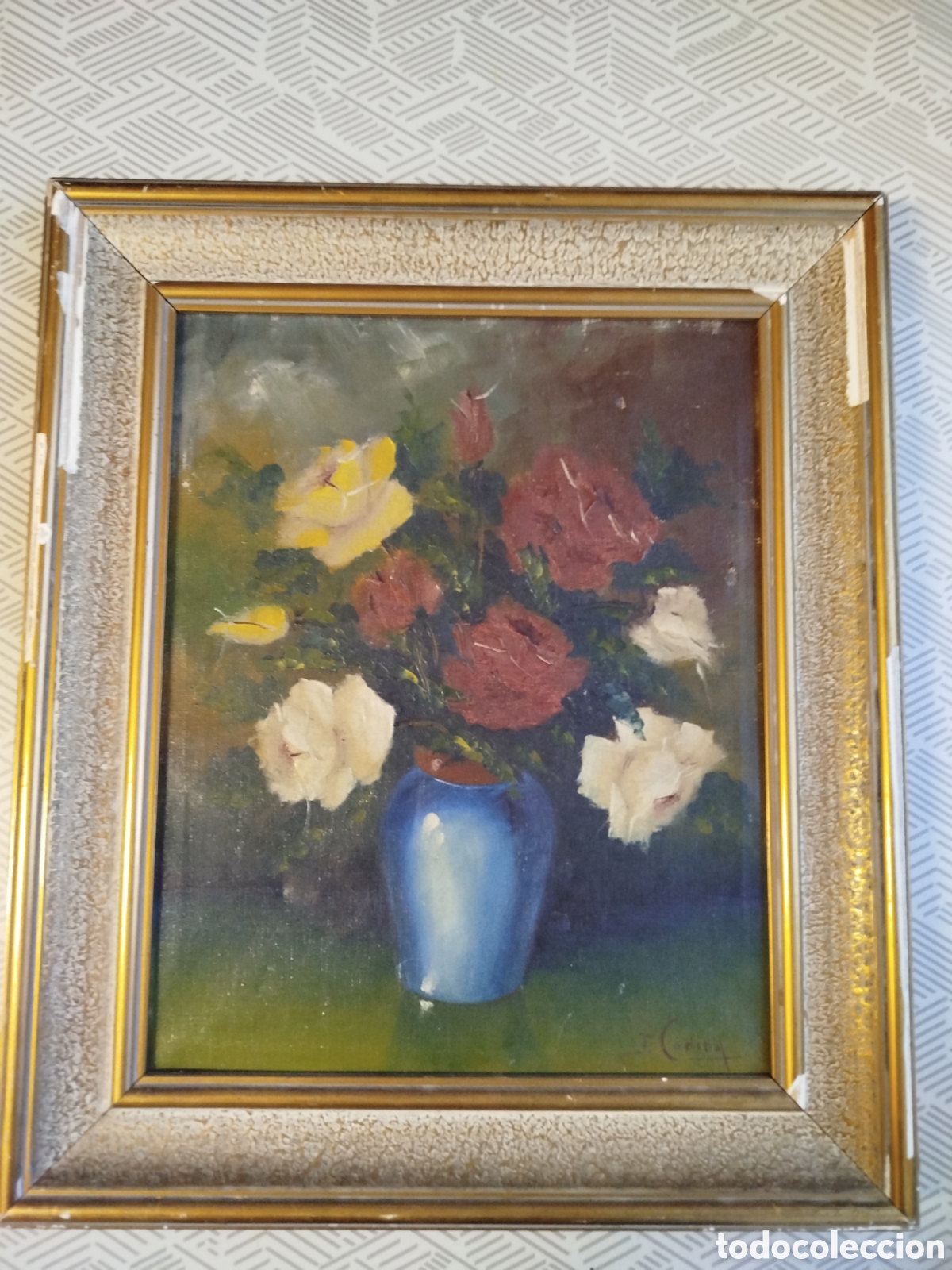 Arte: Cuadro antiguo &oacute;leo sobre lienzo del pintor J.Codina. - Foto 1