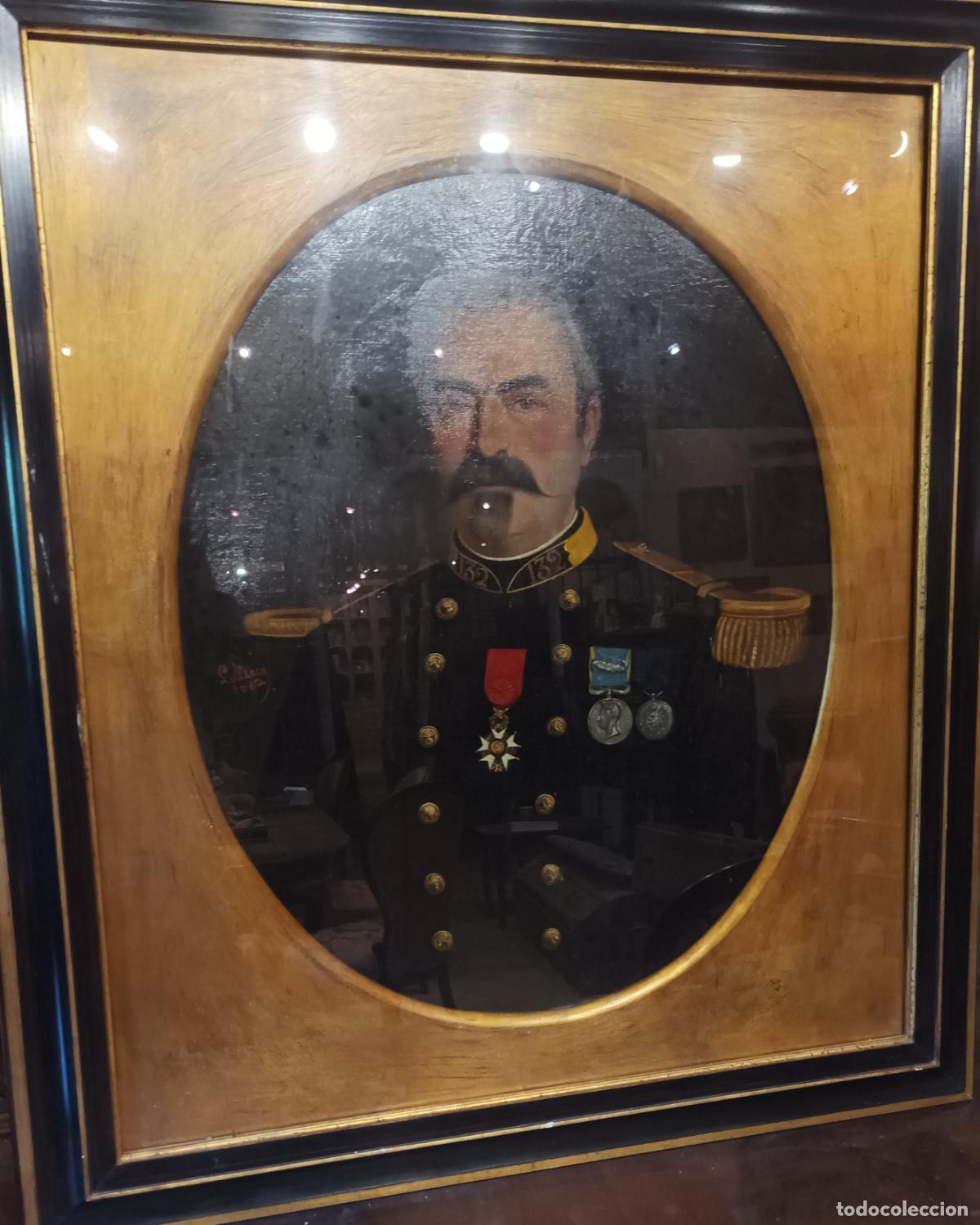 Arte: Oleo sobre lienzo .Militar. - Foto 8