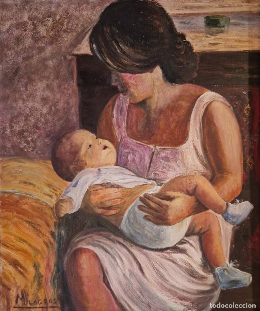 Arte: Maternidad - &Oacute;leo sobre lienzo - Foto 1