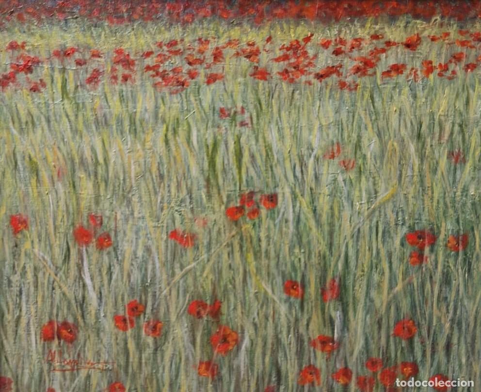 Arte: Amapolas - &Oacute;leo sobre lienzo - Foto 1