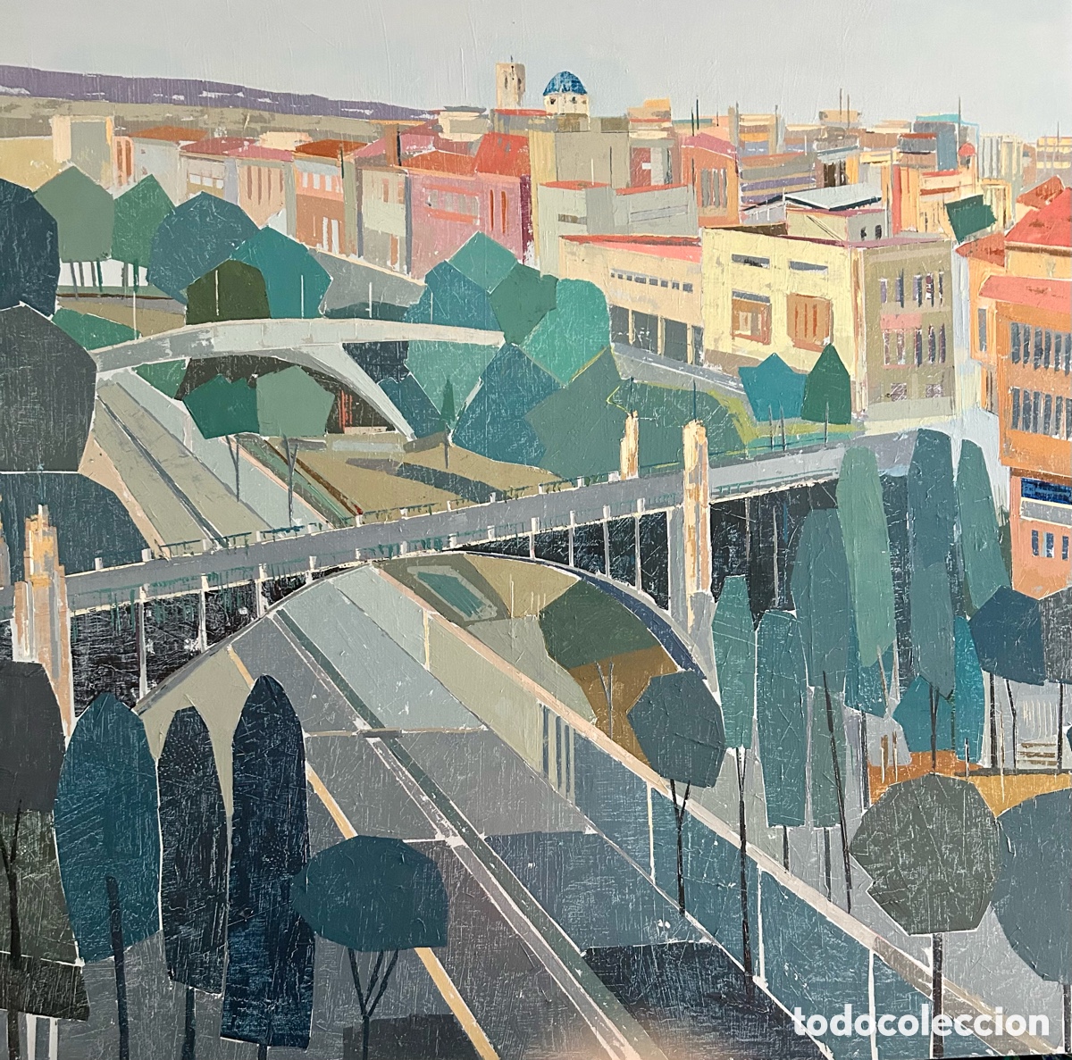 Arte: Puentes con &aacute;rboles y casa - Foto 1