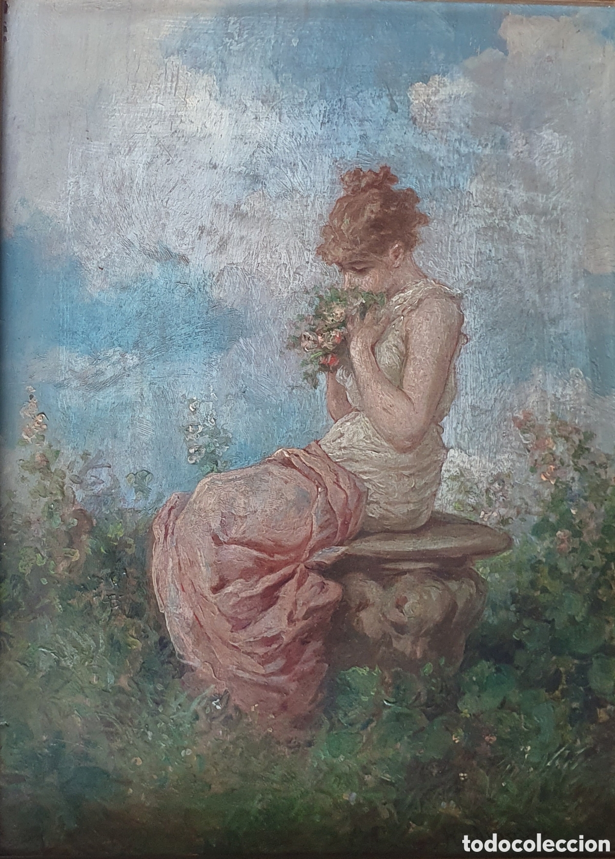 Arte: Oleo siglo XIX pintado en tabla - Foto 2