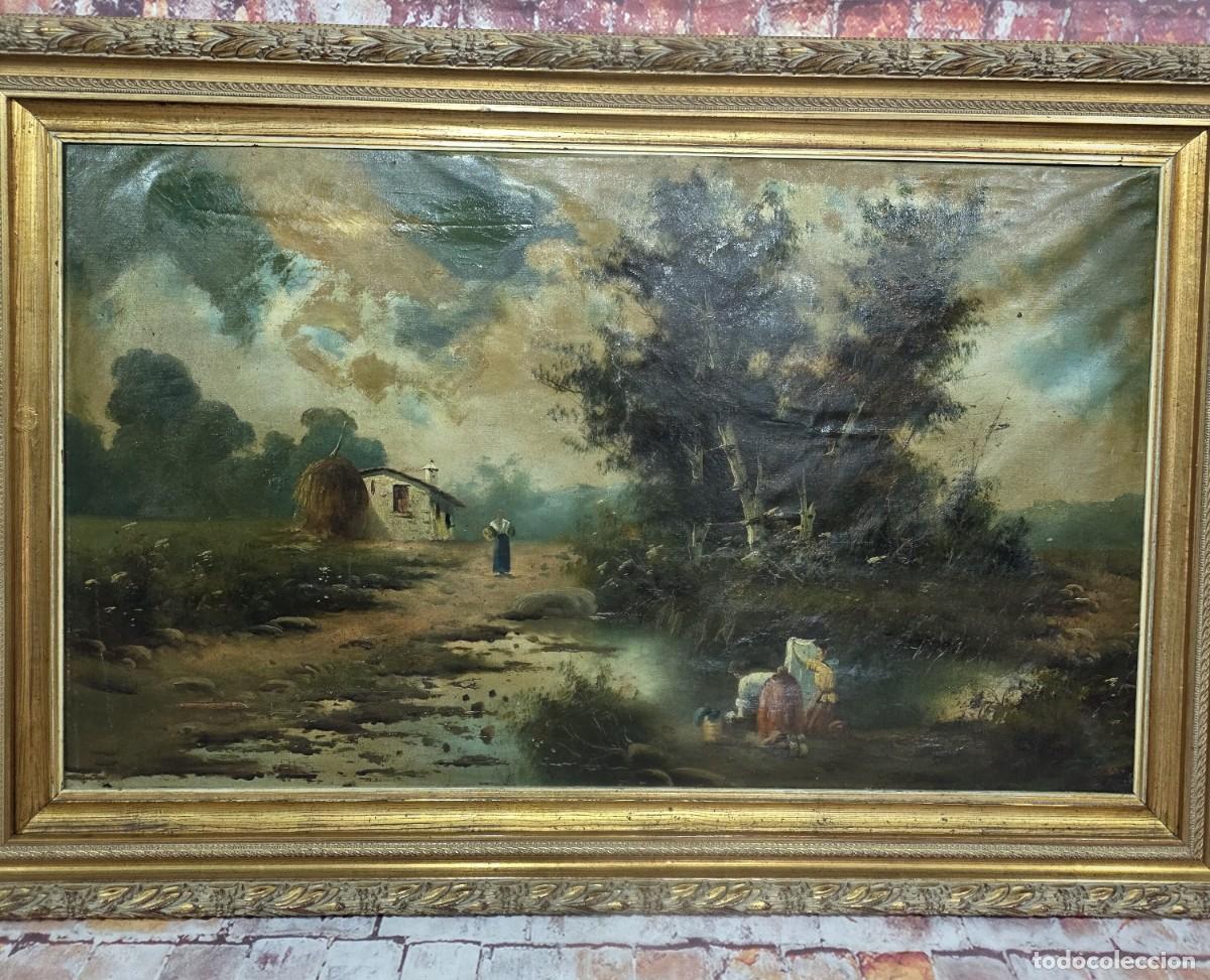 Arte: Antiguo oleo sobre lienzo - Foto 2