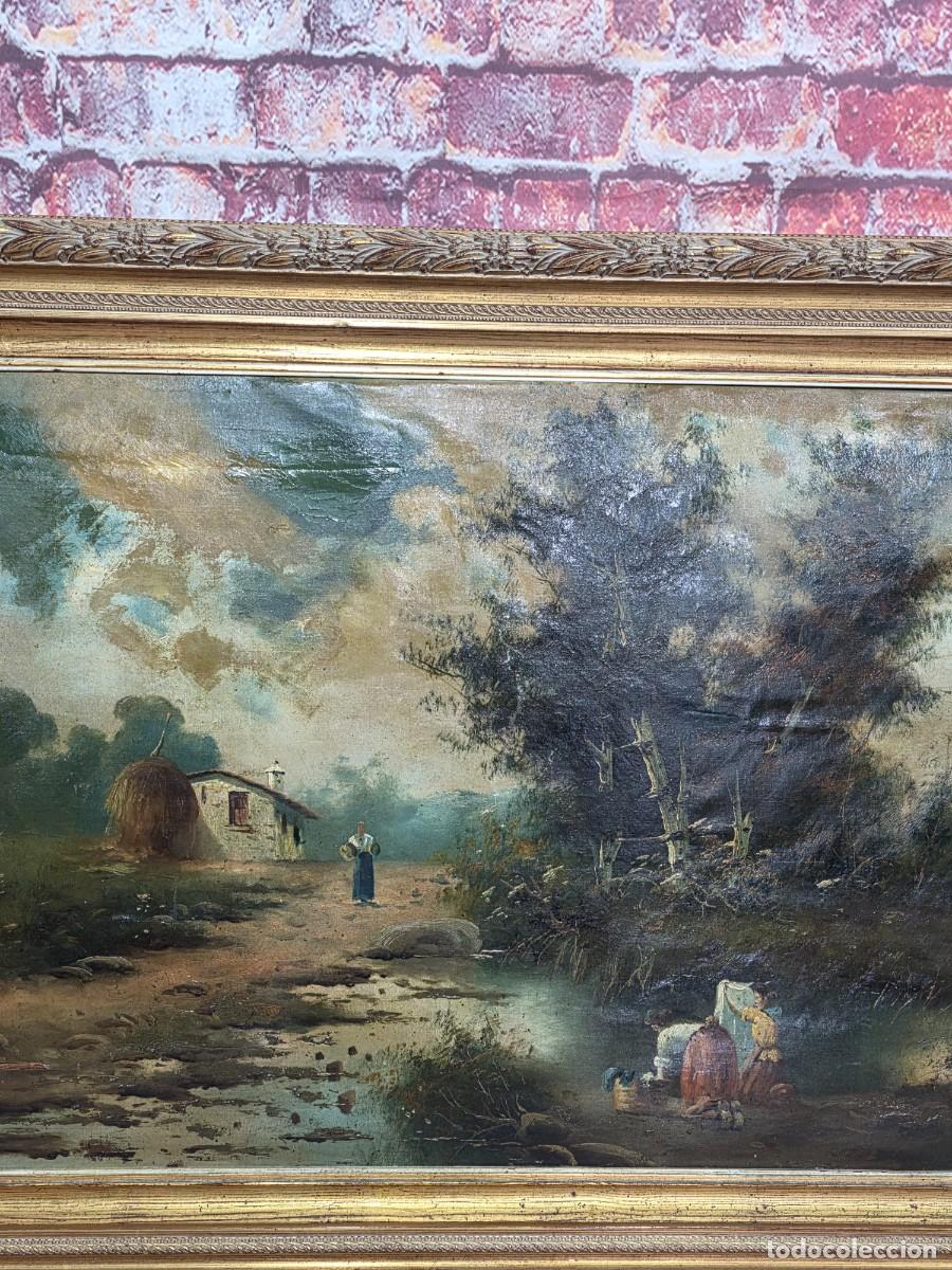 Arte: Antiguo oleo sobre lienzo - Foto 3