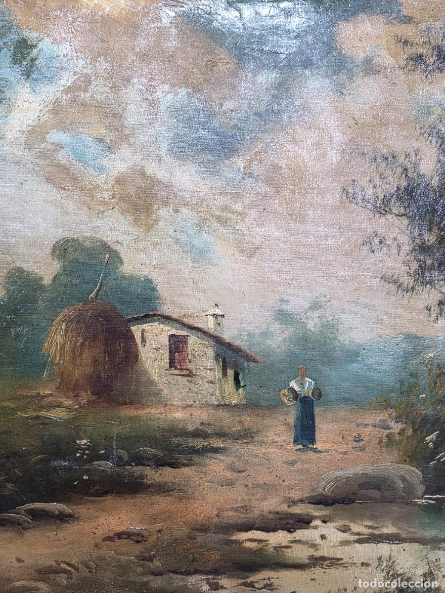 Arte: Antiguo oleo sobre lienzo - Foto 4