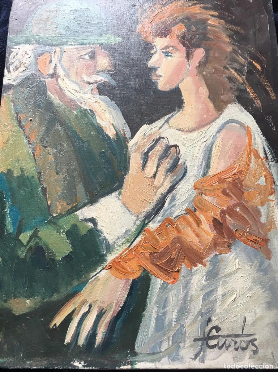 Arte: OLEO ANCIANO CON CHICA - Foto 1