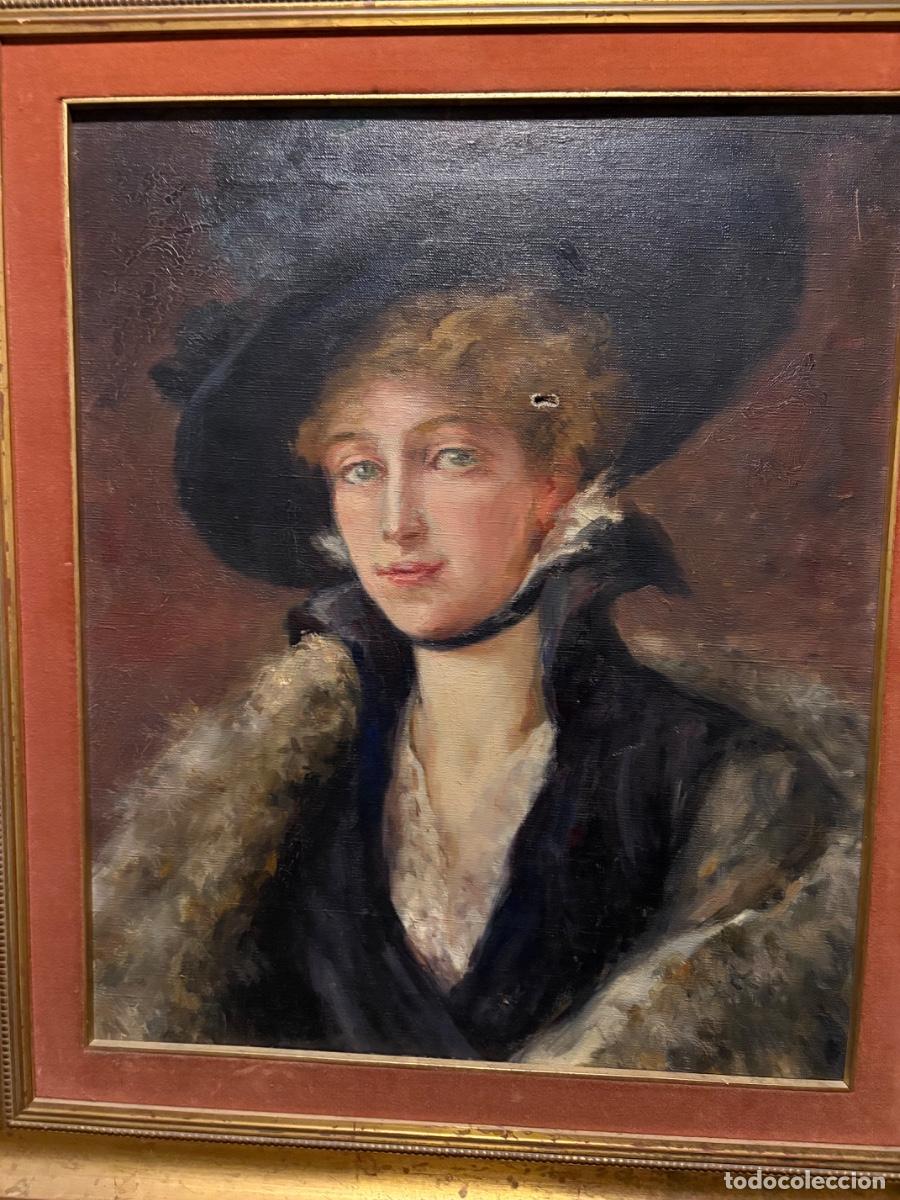 Arte: Retrato de mujer con sombrero. - Foto 2