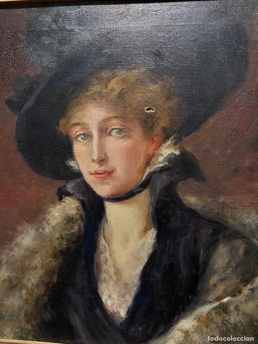Arte: Retrato de mujer con sombrero. - Foto 4