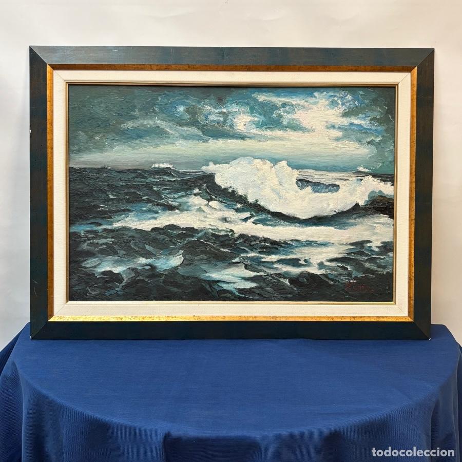 Arte: &Oacute;leo Sobre Lienzo Olas Oce&aacute;nicas - Foto 1