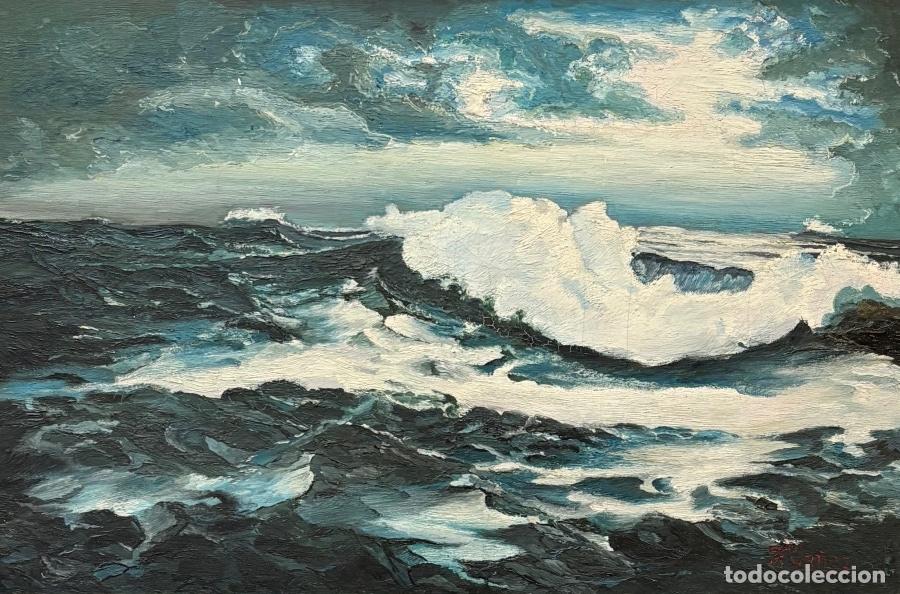 Arte: &Oacute;leo Sobre Lienzo Olas Oce&aacute;nicas - Foto 2