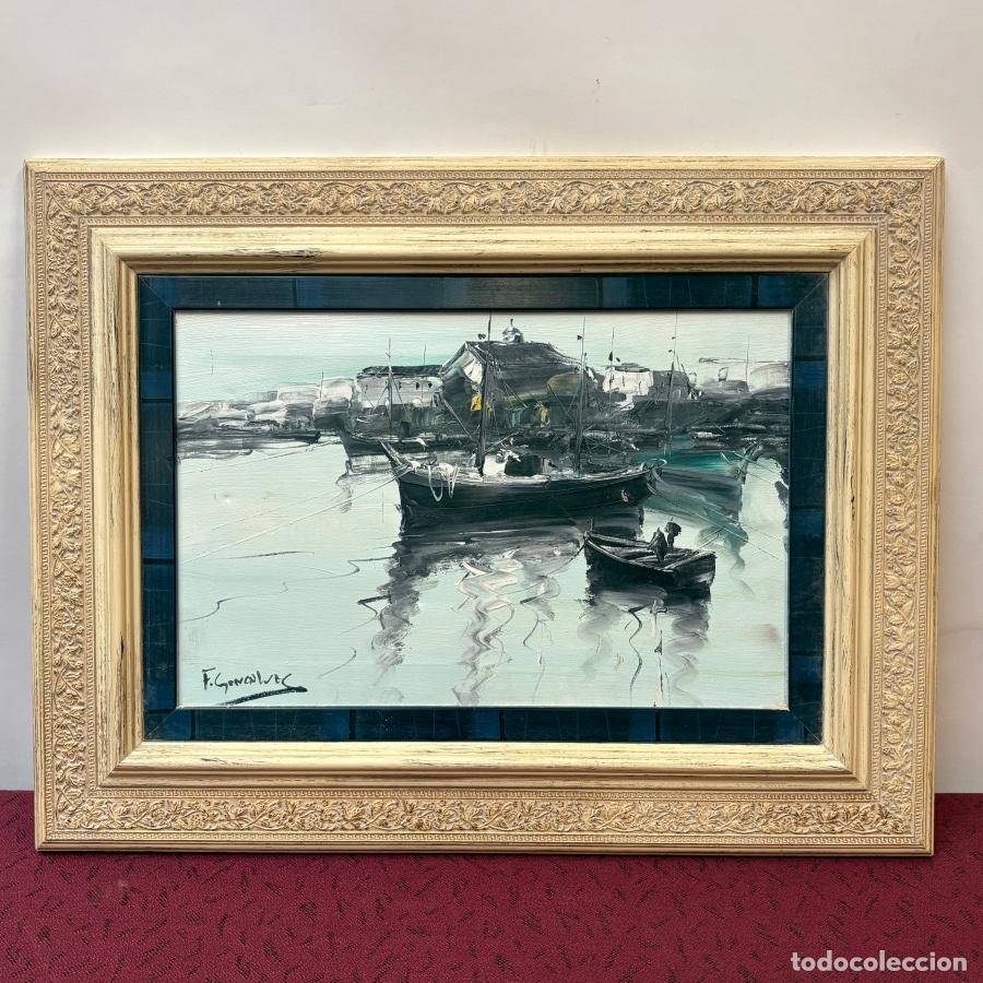 Arte: &Oacute;leo Barcos en el Puerto - Foto 1