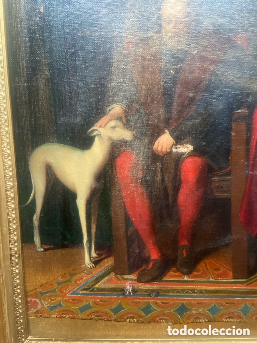 Arte: Noble con galgo blanco - Foto 2