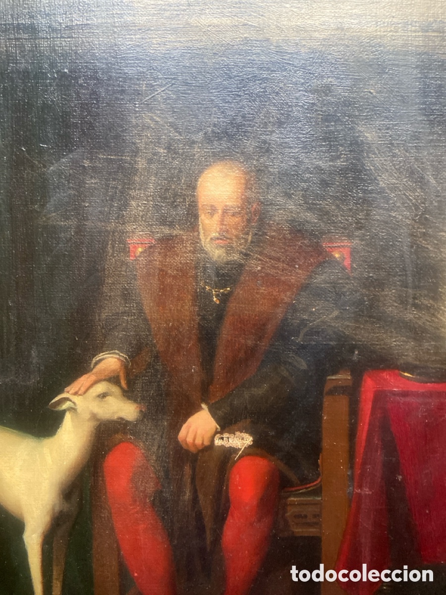 Arte: Noble con galgo blanco - Foto 3