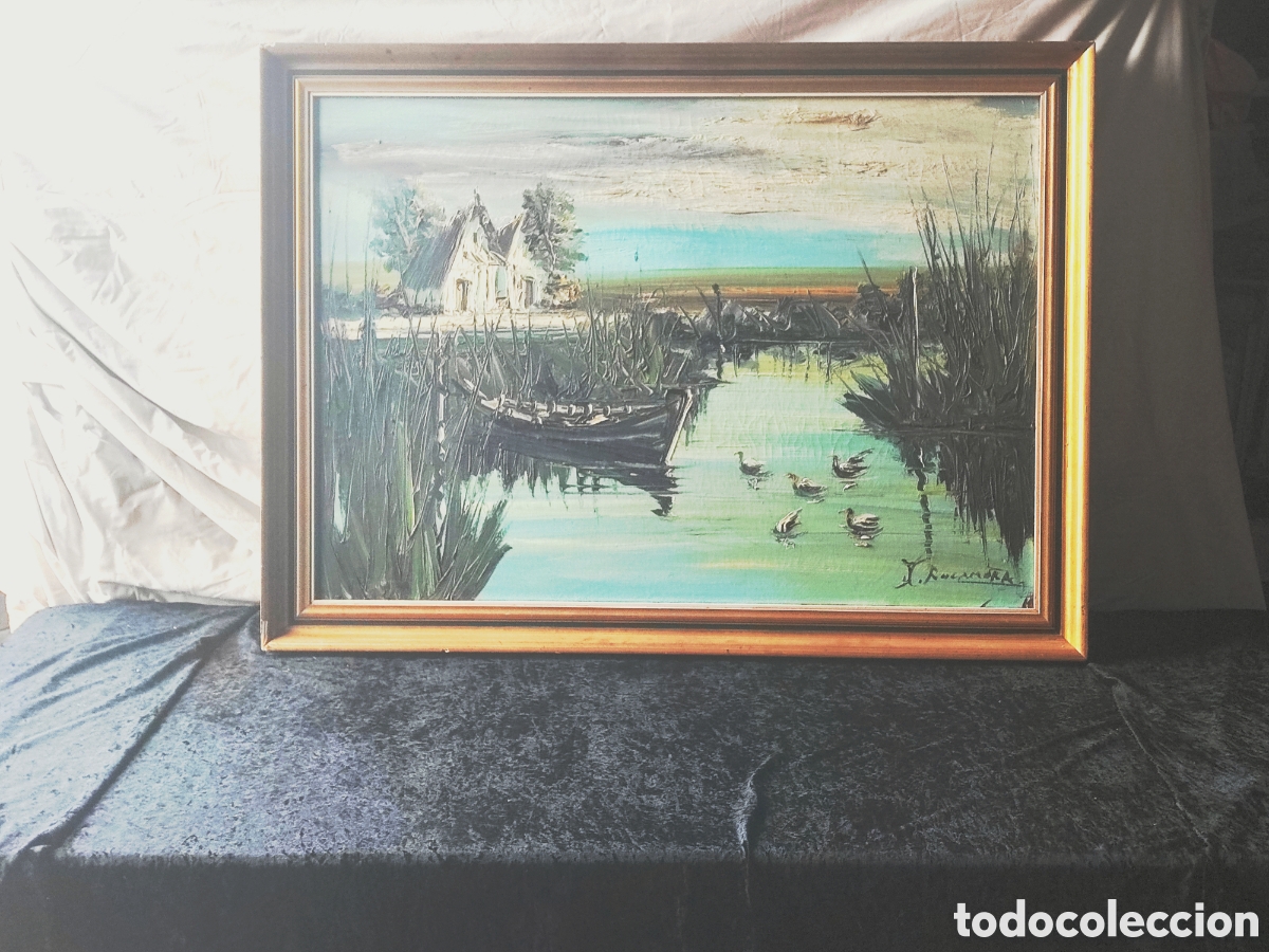 Arte: Antiguo cuadro pintado a mano y firmado