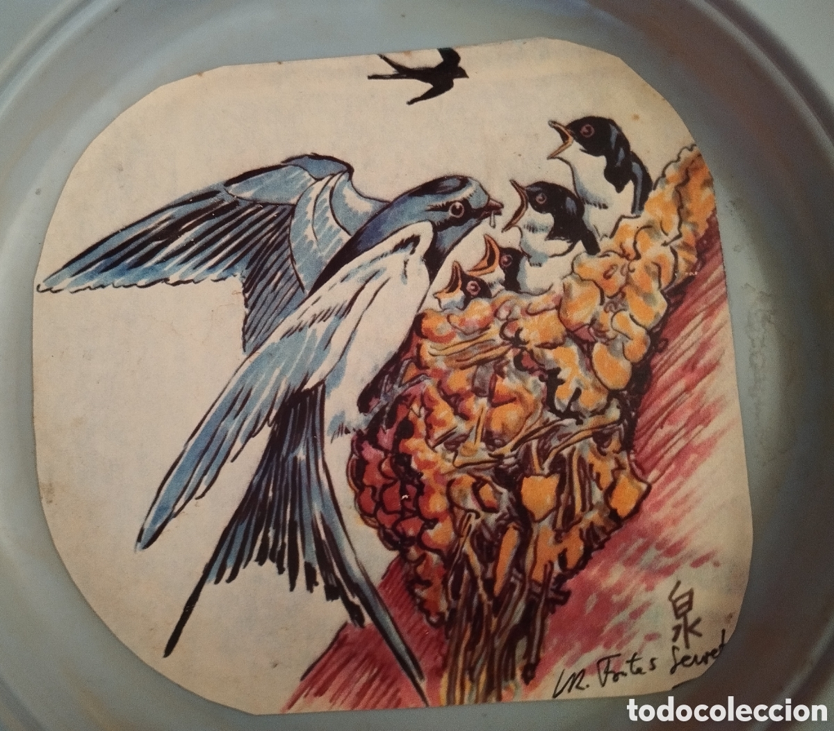 Arte: Antiguas Acuarelas P&aacute;jaros. - Foto 6