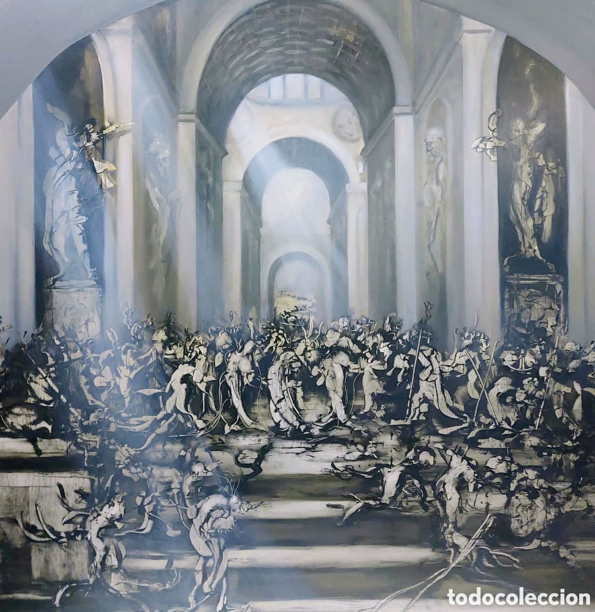 Arte: BENITEZ MONTILLA TECNICA MIXTA EN MADERA AN̈O 2013 100X100 TITULO PLATON MEJOR SIN MARCO ACABADO