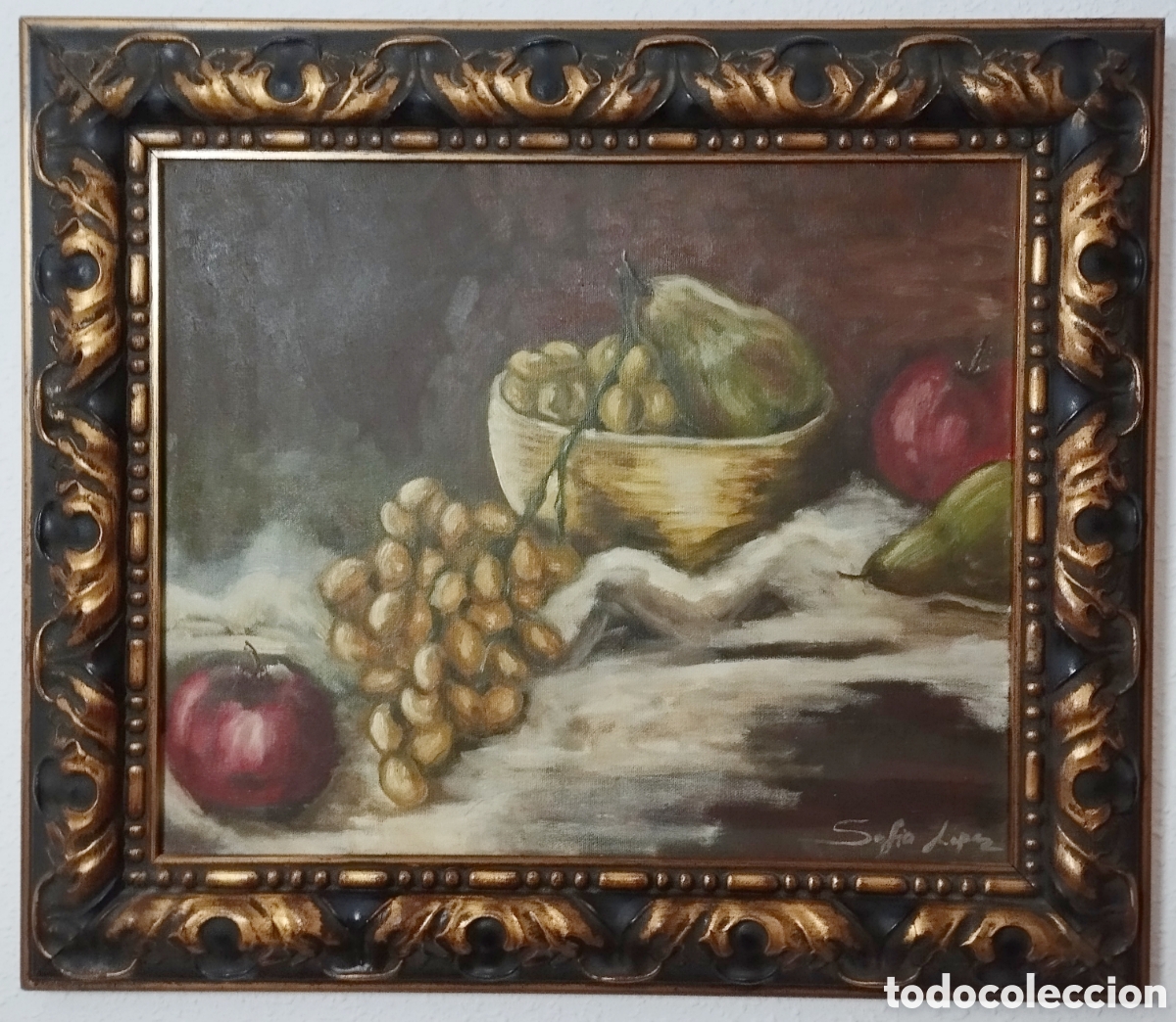 Arte: Antiguo Bodeg&oacute;n al oleo. - Foto 1