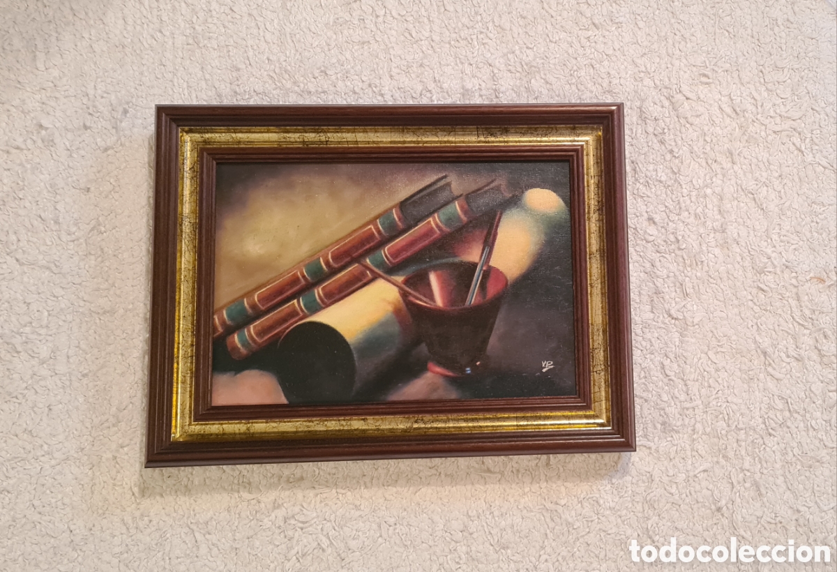 Arte: &Oacute;leo sobre lienzo enmarcado tem&aacute;tica bodeg&oacute;n - Foto 1